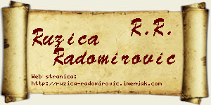 Ružica Radomirović vizit kartica
